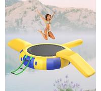 Trampoline gonflable de 3 m avec pompe électrique pour enfants et adultes Comprend une échelle en corde, parfait pour la piscine, le lac et la mer calme