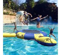 Trampoline gonflable imperméable de 4,8 m en PVC - Équipement flottant robuste pour parc aquatique - Amusement en plein air pour enfants et adultes - Accessoire idéal pour l'été - Pour piscine et fête