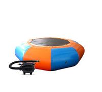 Trampoline gonflable pour la plongée en plein air - Transat rembourré avec gonfleur électrique, échelle de corde, cordes d'amarrage et ancre, plate-forme de natation rebondissante pour piscines et