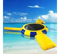 Trampoline gonflable - Transat flottant de 4,8 m pour piscine et lac, plate-forme de plongée et toboggan de parc aquatique