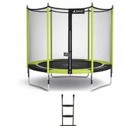 Kangui Trampoline de jardin Jumpi 250 244 cm avec filet de sécurité et échelle Vert/Noir