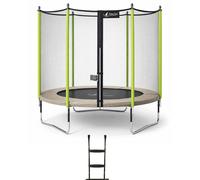 Trampoline Jardin Ø 250?cm + Filet + Échelle - Jumpi 250 ? Taupe/vert Taupe TU