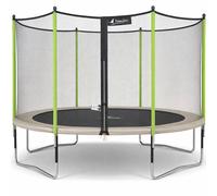 Kangui – Trampoline de jardin Jumpi 365 cm avec filet de sécurité Taupe/Vert