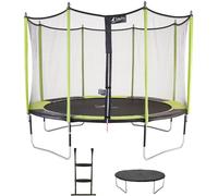 Kangui - Trampoline De Jardin 365 Cm + Filet De Sécurité + Échelle + Bâche De Protection Jumpi Vert/Noir 360