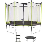 Kangui - Trampoline De Jardin 365 Cm + Filet De Sécurité + Échelle + Bâche De Protection Jumpi Vert/Noir 360