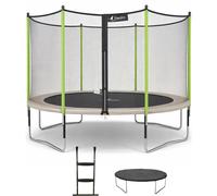 Kangui Trampoline de jardin JUMPI Zen 430 cm – filet de sécurité, échelle, bâche