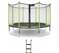 Kangui - Trampoline De Jardin 426 Cm + Filet De Sécurité + Échelle Jumpi Vert/Noir 430