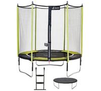 Kangui Trampoline de jardin Jumpi 250 – avec filet de sécurité, échelle et bâche – Vert/Noir