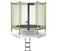 Kangui Trampoline de jardin Jumpi 305 cm – Filet de sécurité & Échelle – Taupe/Vert