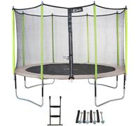 Kangui - Trampoline de Jardin 360 cm + Filet de sécurité + échelle + kit JUMPI Zen 360