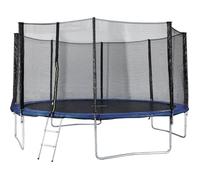 trampoline joycy - ø 4,27 m - avec filet + échelle + couverture + kit d'ancrage