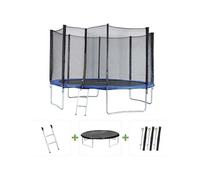 trampoline joycy - ø 4,27 m - avec filet + échelle + couverture + kit d'ancrage