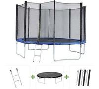 Trampoline "Joycy" - Ø 4,27 m - Avec Filet + échelle + couverture + kit d'ancrage bleu G