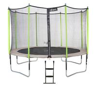 Trampoline de jardin Kangui - JUMPI ZEN 360 avec filet de sécurité et échelle