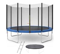 Trampoline KANGUI - BLEU Ø 426-430 cm - Enfant - Échelle & Bâche - Certification CE & NF EN 71-14