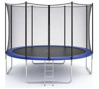 Trampoline KANGUI - BLEU Ø 426-430 cm - XXL - Enfant - Filet de sécurité et Échelle - Certification CE & NF EN 71-14