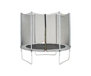 Trampoline KANGUI Maxi Eco 244 cm Filet de sécurité, Coussin déhoussable, Cadre galvanisé Gris