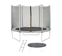 Generique Trampoline Maxi Eco Ø 300 cm KANGUI - Gris - Filet, échelle et couverture de protection