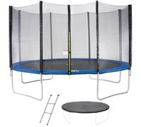 Trampoline MAXI ECO Ø 430 cm Bleu - Avec Filet, Echelle, Couverture de protection