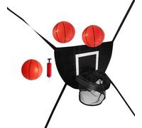 Trampoline Panier de basket-ball facile à installer Accessoire de trampoline pour tous les âges avec trois balles 49 x 36 cm