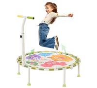 Trampoline pliable de 101,6 cm pour enfant avec tapis antidérapant et main courante réglable de sécurité pour exercices de fitness, saut joyeux en intérieur et en extérieur pour tout-petits, garçons