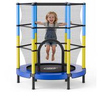 VEVOR Trampoline pour Enfants 140 cm Mini-Trampoline avec Filet de Sécurité, pour Tout-Petits Intérieur Extérieur Jardin Aire de Jeux, Rond, Capacité de Charge Maximale 60 kg, Stabilité Optimale