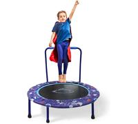 Trampoline Pour Enfants Ø96cm, Mini Trampoline De Fitness Pliable Avec Poignée Réglable & Rembourrage De Sécurité, Petit Trampoline Enfant Interieur Et Extérieur, Charge Maximale De 60kg(Violet)
