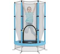 Trampoline pour enfants - AIYAPLAY - Ø140 cm - avec filet de sécurité, porte zippée, 6 poteaux - enfants 3-6 ans - bleu clair
