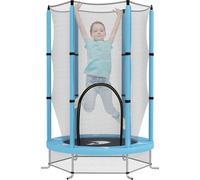 Trampoline pour enfants AIYAPLAY Ø140 cm, trampoline d'intérieur avec filet de sécurité, couverture des bords, corde en caoutchouc, trampoline pour enfants avec porte à fermeture éclair, motif pieuvre