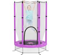 Trampoline pour enfants AIYAPLAY Ø140 cm, trampoline d'intérieur avec filet de sécurité, couverture des bords, corde en caoutchouc, trampoline pour enfants avec porte à fermeture éclair, motif de nuag