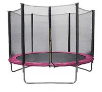 Trampoline pour Enfants, Garden Trampoline avec Son Filet de Protection, Trampoline de Jardin Extérieur, Trampolines de Loisirs & Trampoline de Fitness (Noir+rose-Ø183*225CM)