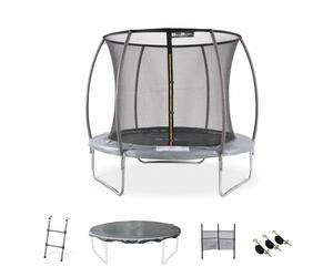 Trampoline Rond Ø 250cm Gris Avec Accessoires - Pluton Inner Xxl - 2,50 M 250 Cm Gris TU
