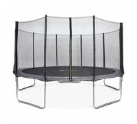 Trampoline rond Ø 460cm gris avec son filet de protection - Neptune - Trampoline de jardin 460 cm 4m | Qualité PRO. | Normes EU.
