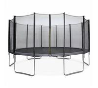 Trampoline rond Ø 490cm gris avec son filet de protection - Jupiter - Trampoline de jardin 490 cm 4m| Qualité PRO. | Normes EU.