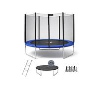 Kangui Trampoline rond Ø250 cm Bleu avec filet, échelle, bâche et kit ancrage
