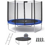 Kangui Trampoline rond Ø250 cm Bleu avec filet, échelle, bâche et kit ancrage