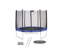 Trampoline Rond Bleu Ø300cm avec Filet, échelle, bâche et kit ancrage