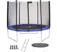 Trampoline Rond Bleu Ø300cm avec Filet, échelle, bâche et kit ancrage