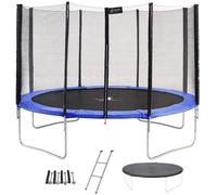 Trampoline rond bleu ø360cm avec filet, échelle, bâche et kit ancrage bleu TU