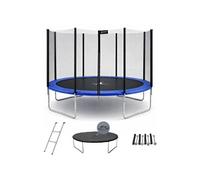 Kangui Trampoline rond Ø430 cm - filet, échelle, bâche et kit d'ancrage - Bleu