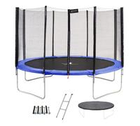 Trampoline rond Bleu Ø430cm avec filet, échelle, bâche et kit ancrage