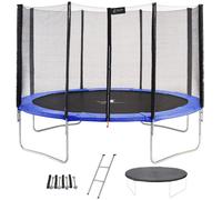 Trampoline Rond Bleu Ø430cm Avec Filet, Échelle, Bâche Et Kit Ancrage