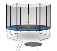 Trampoline rond KANGUI Ø430 cm Bleu avec filet de sécurité, échelle, bâche et kit d'ancrage