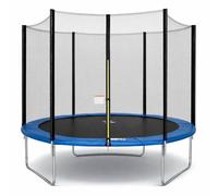 Trampoline rond KANGUI Blue 250 cm avec filet de sécurité 48 ressorts coniques, tapis PERMATRON renforcé, EN 71-14, CE