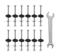 Trampoline Screws - 4.72 inch Fence Fixings Pack | Galvanized Steel Heavy Duty Bolt - 12 Pieces with Wrench Bracket Stabiliser Anсhor is Ideal for Gazebo Greenhouse Playground Carport