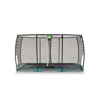 Trampoline Semi-enterré Rectangulaire 214x366cm Protection Pieds Vert TU