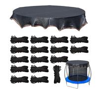 Trampoline Shade, UV-Blocking Sunshade Tent Cover with Mesh Net and Cord, Protective Tarp for Outdoor Trampoline Use in Garden, Lawn, Patio, Backyard, Or Playground