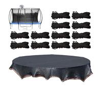Trampoline Shade, UV-Blocking Sunshade Tent Cover with Mesh Net and Cord, Protective Tarp for Outdoor Trampoline Use in Garden, Lawn, Patio, Backyard, Or Playground