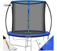 tectake® Trampoline Rond Ø244cm avec Échelle Trampoline Filet de Protection & Tour rembourré,Enfant Adultes Certifié Intertek Sécurité Maximale Jardin Cadeau