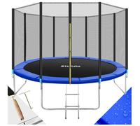 TRAMPOLINE - TECTAKE - Trampoline modèle B GARFUNKY Ø 396 cm certifié GS pour un maximum de sécurité - Noir/Bleu
